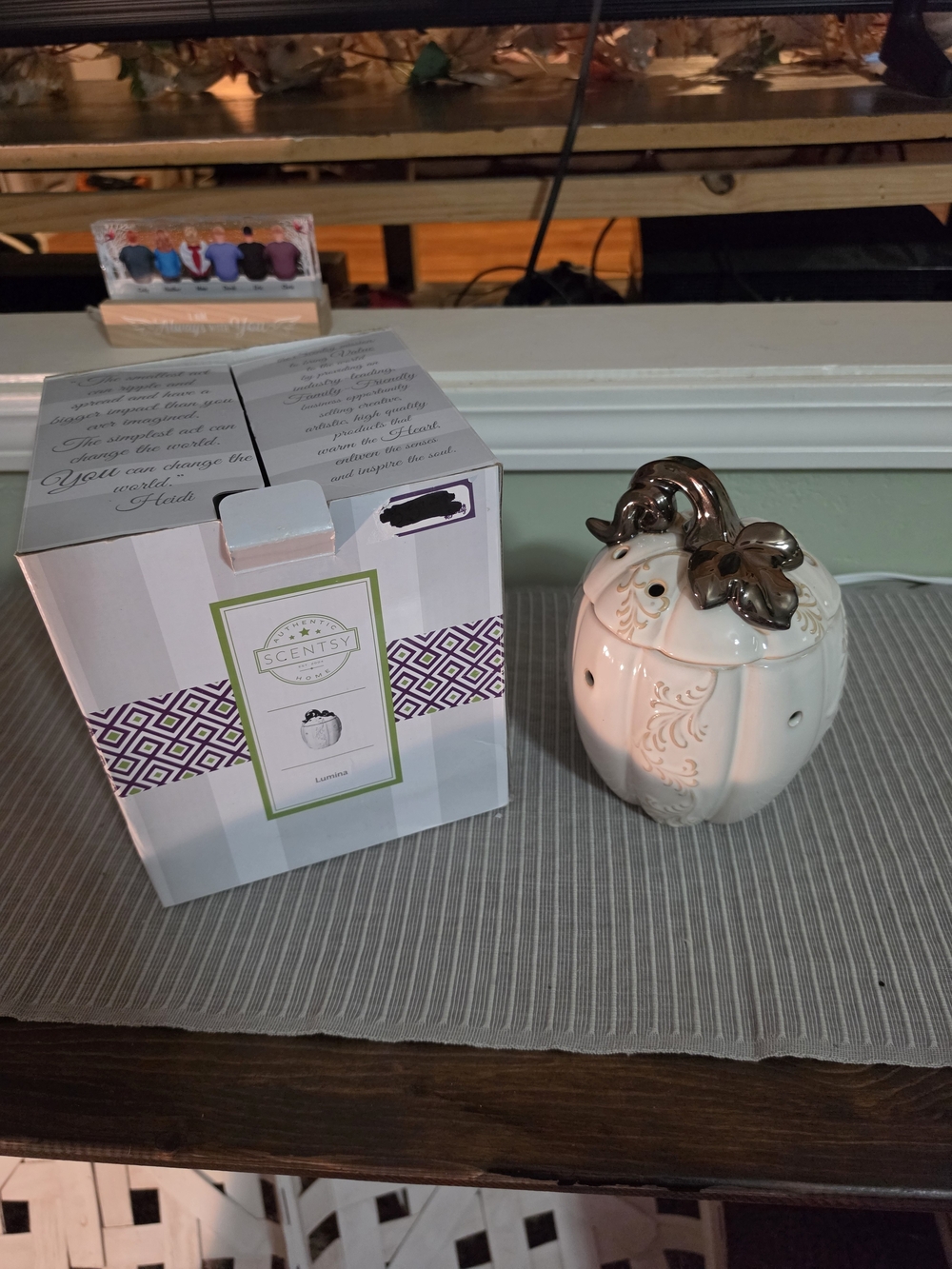 Scentsy White Ceramic Pumpkin Lumina